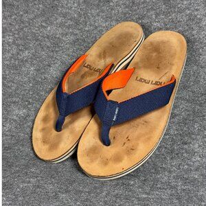 Hari Mari Flip Flop Thong Sandals Tan Brown Blue Mens Sz 9.5/10 US Mens